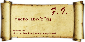Frecko Ibrány névjegykártya
